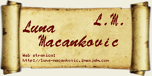 Luna Macanković vizit kartica